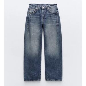 Zara SLOUCHY BELT LOOP MID-RISE Jeans
